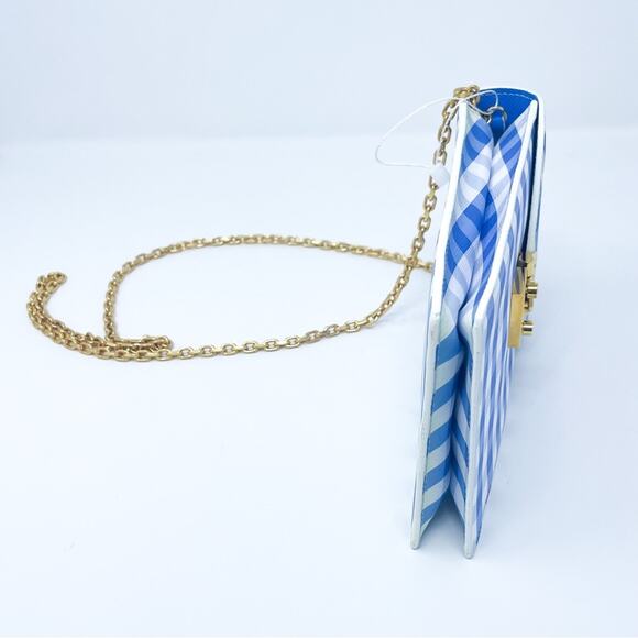 MARK CROSS Francis Gingham-Print Leather Crossbody Chain Strap Mini Bag - Picture 5 of 9